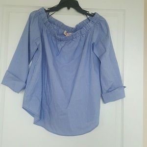 Blue and white stripe blouse